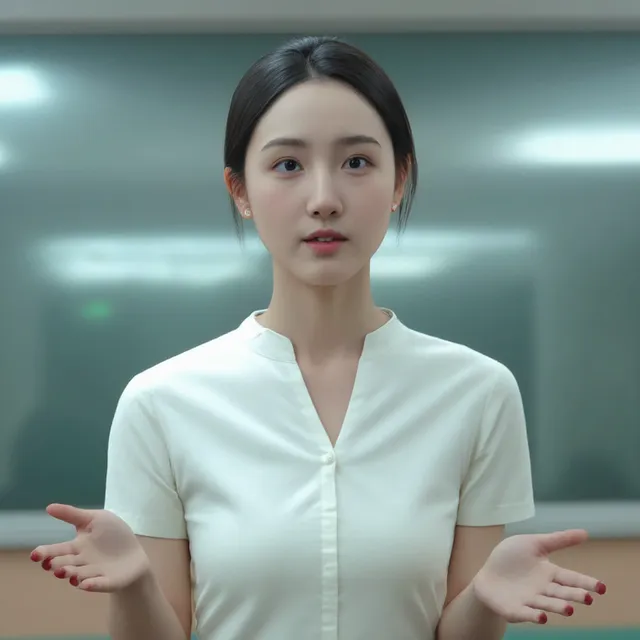 The same AI character in scene 2