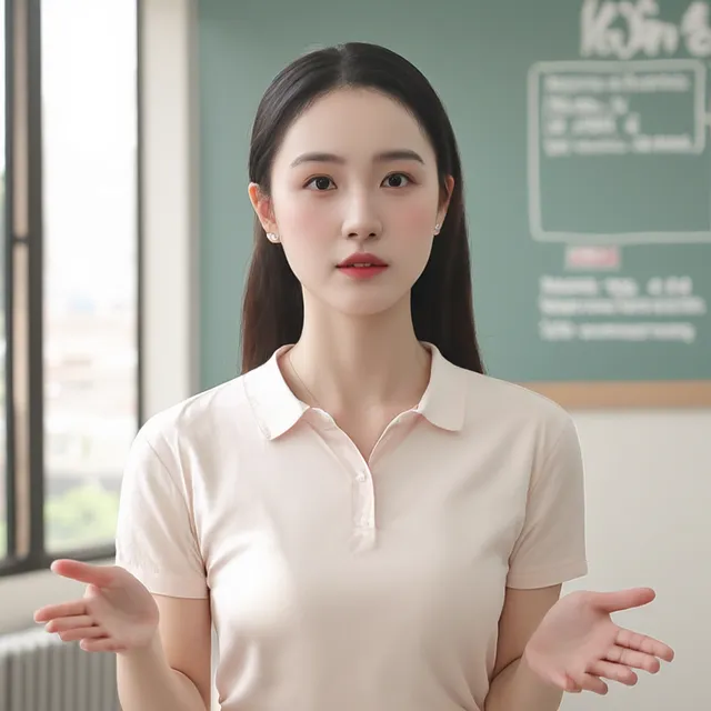 The same AI character in scene 3